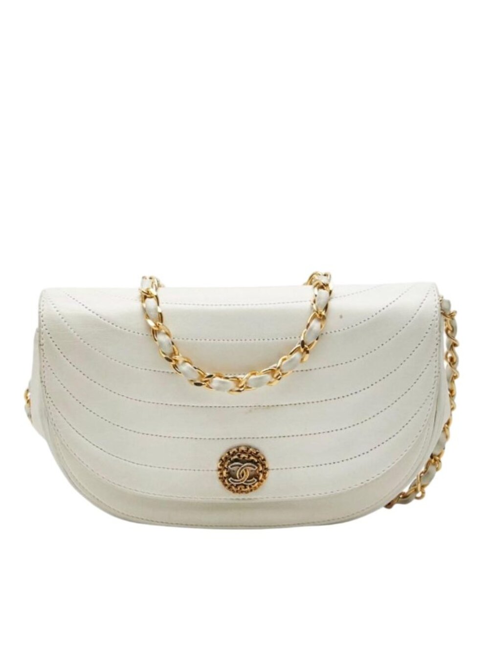 Chanel CC Logo Half Moon Chain Shoulder Bag